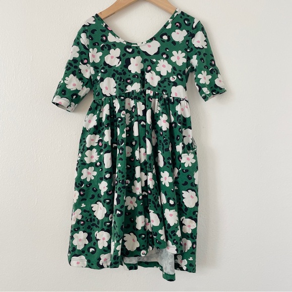 Hanna Andersson Print Skater Dress with Pockets- Green Floral - Picture 7 of 8